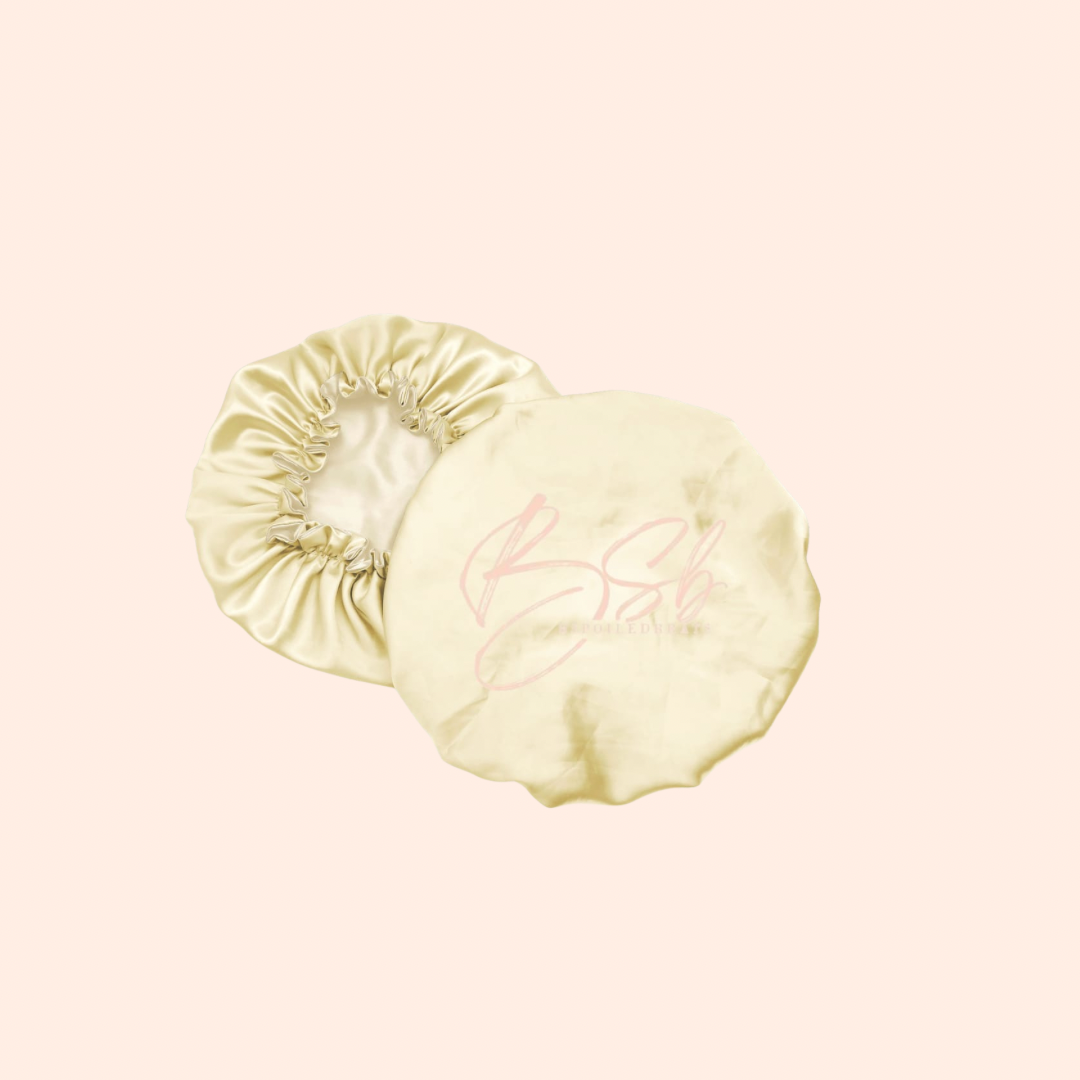 Satin bonnet and scarf